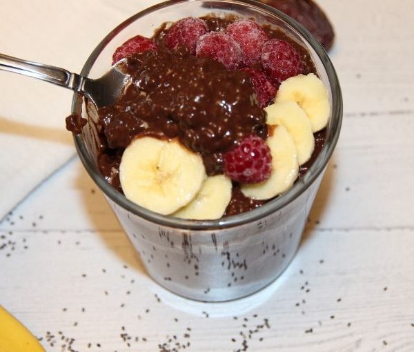 Chocolate Chia Seed Pudding in a jar