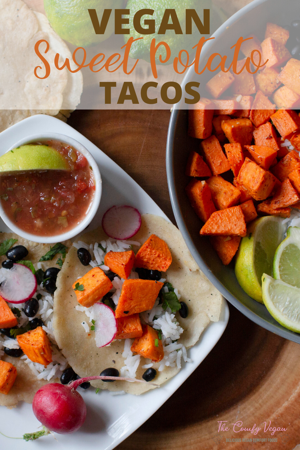 These sweet potato tacos are so simple and easy to make. You'll love the simple change for your next Taco Tuesday! So tasty, good, and vegan!