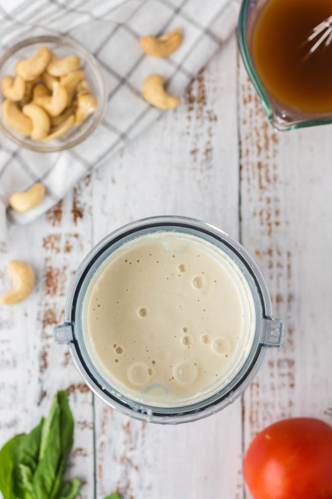 Blend the cashews and water to make cashew cream.