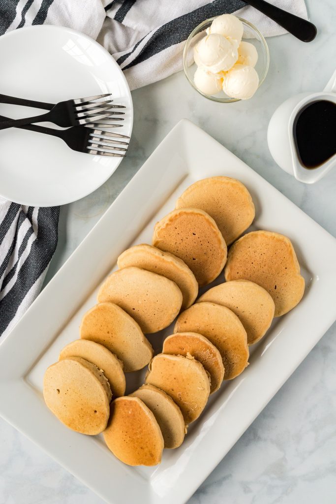 A platter of easy vegan pancakes.