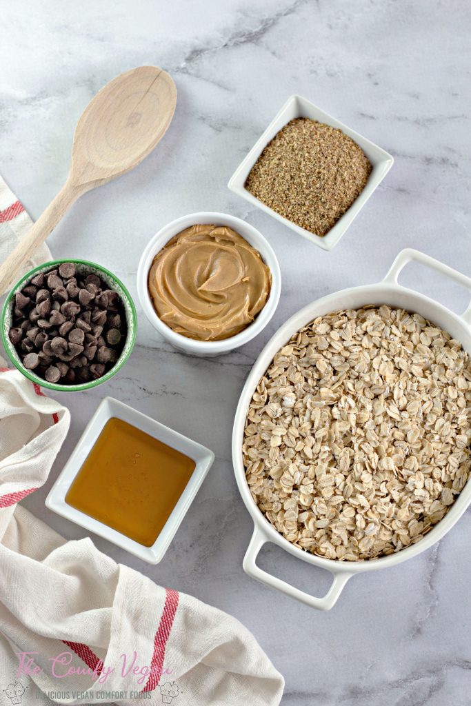 Ingredients to make peanut butter power bites