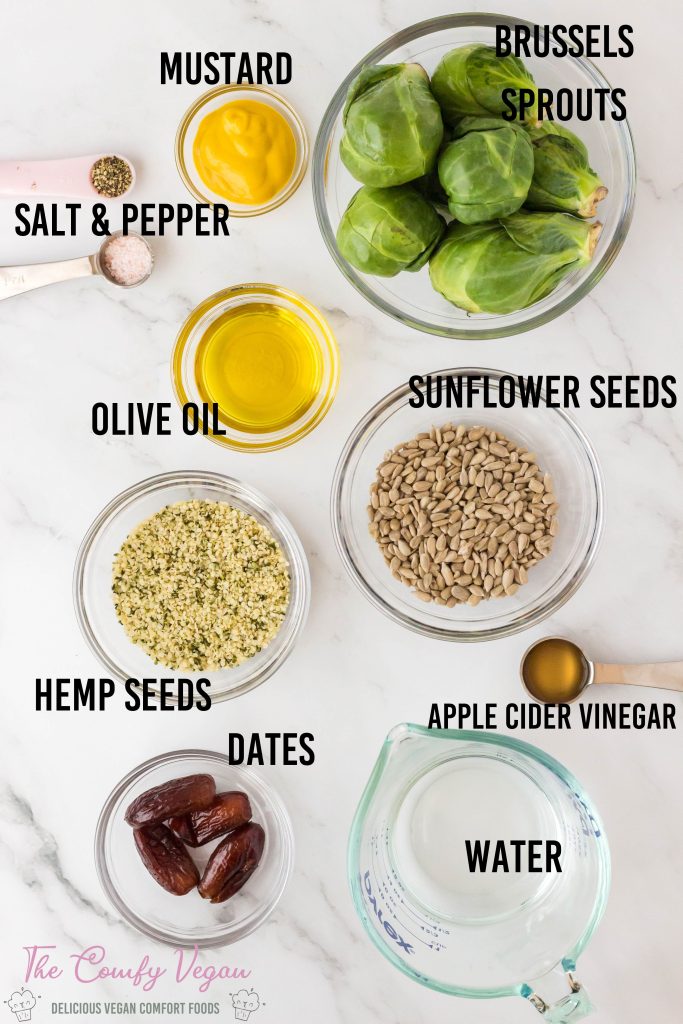 ingredients to make vegan air fryer brussels sprouts