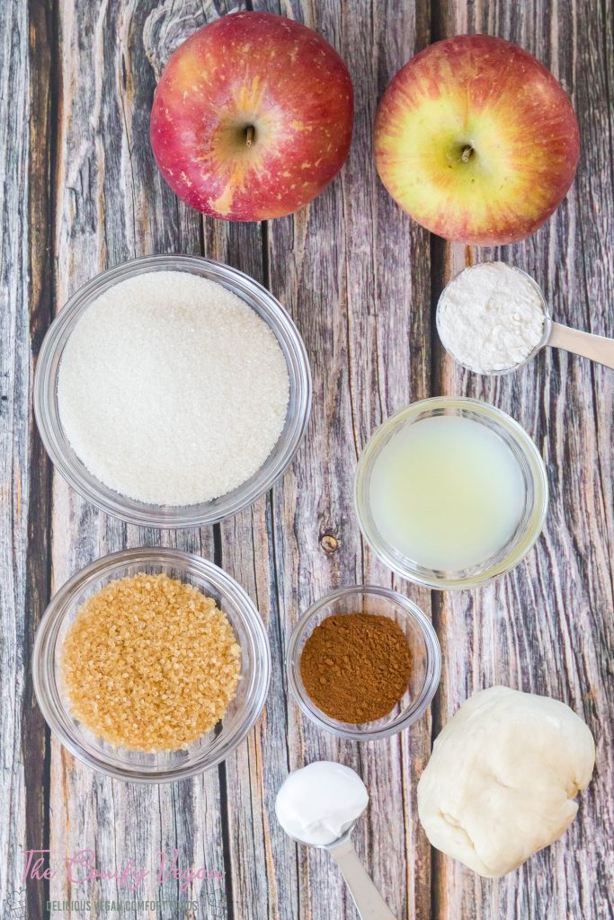 Ingredients to make vegan apple hand pie