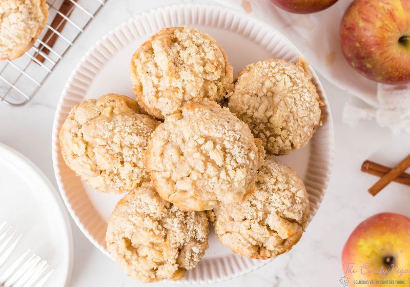 Vegan apple muffins on a plate