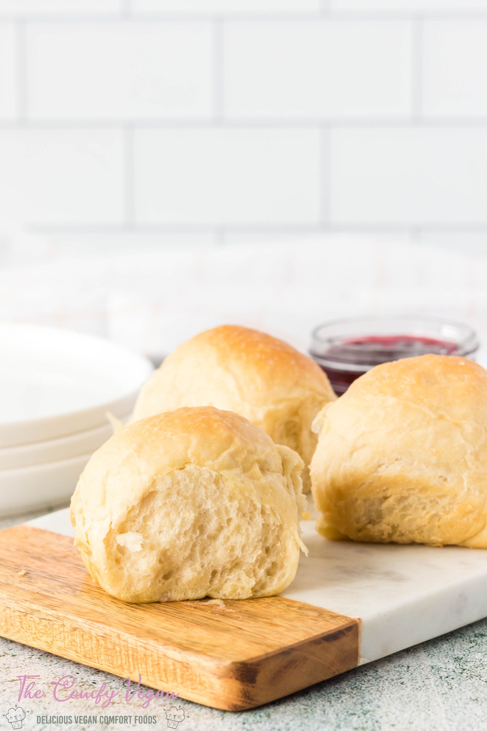 These Vegan Dinner Rolls are soft, buttery, and so easy to make! Made with 6 ingredients these dinner rolls are a perfect addition to your favorite dinner. They're completely vegan and you may never buy store-bought dinner rolls again!
